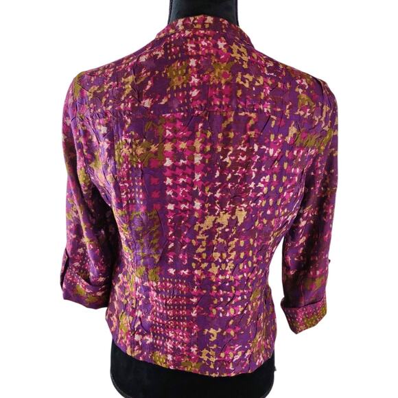 RUBY RD. Women's Stylish Blouse Top Shirt Small abstract colorful Rayon - Picture 2 of 3
